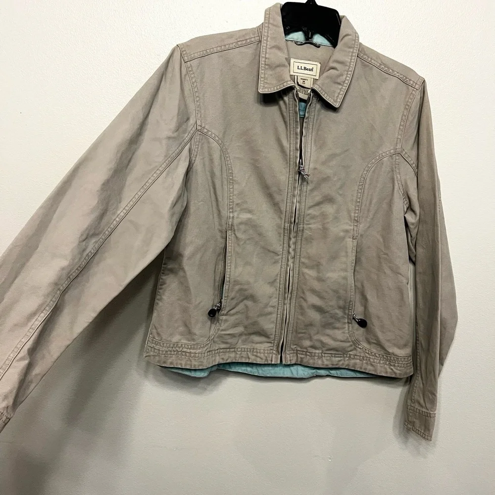 L.L. Bean VTG Women's Canvas Utility Field Full Zip Cotton Jacket Sz Medium - Picture 2 of 9